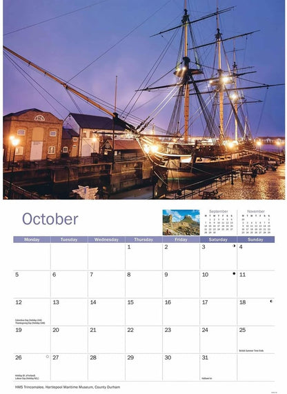 North East England 2026 A4 Wall Calendar