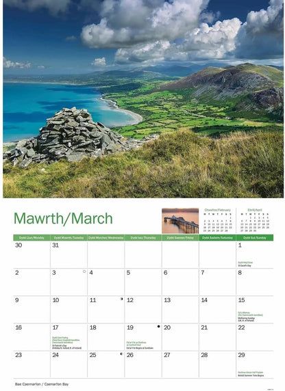 North Wales 2026 A4 Wall Calendar