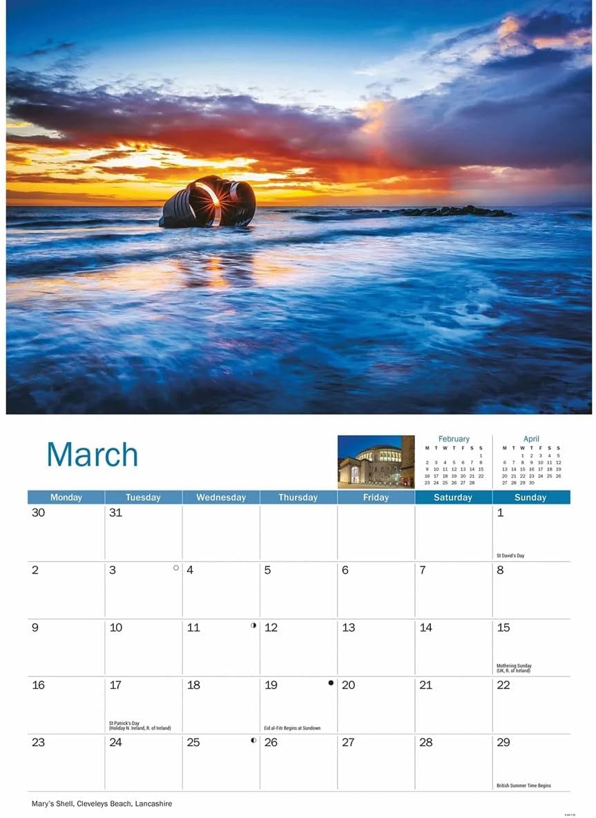 North West England 2026 A4 Wall Calendar