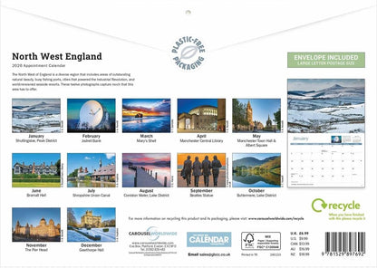 North West England 2026 A4 Wall Calendar