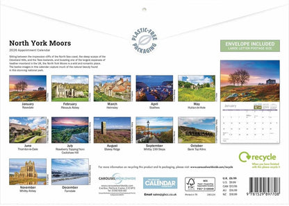 North York Moors 2026 A4 Wall Calendar