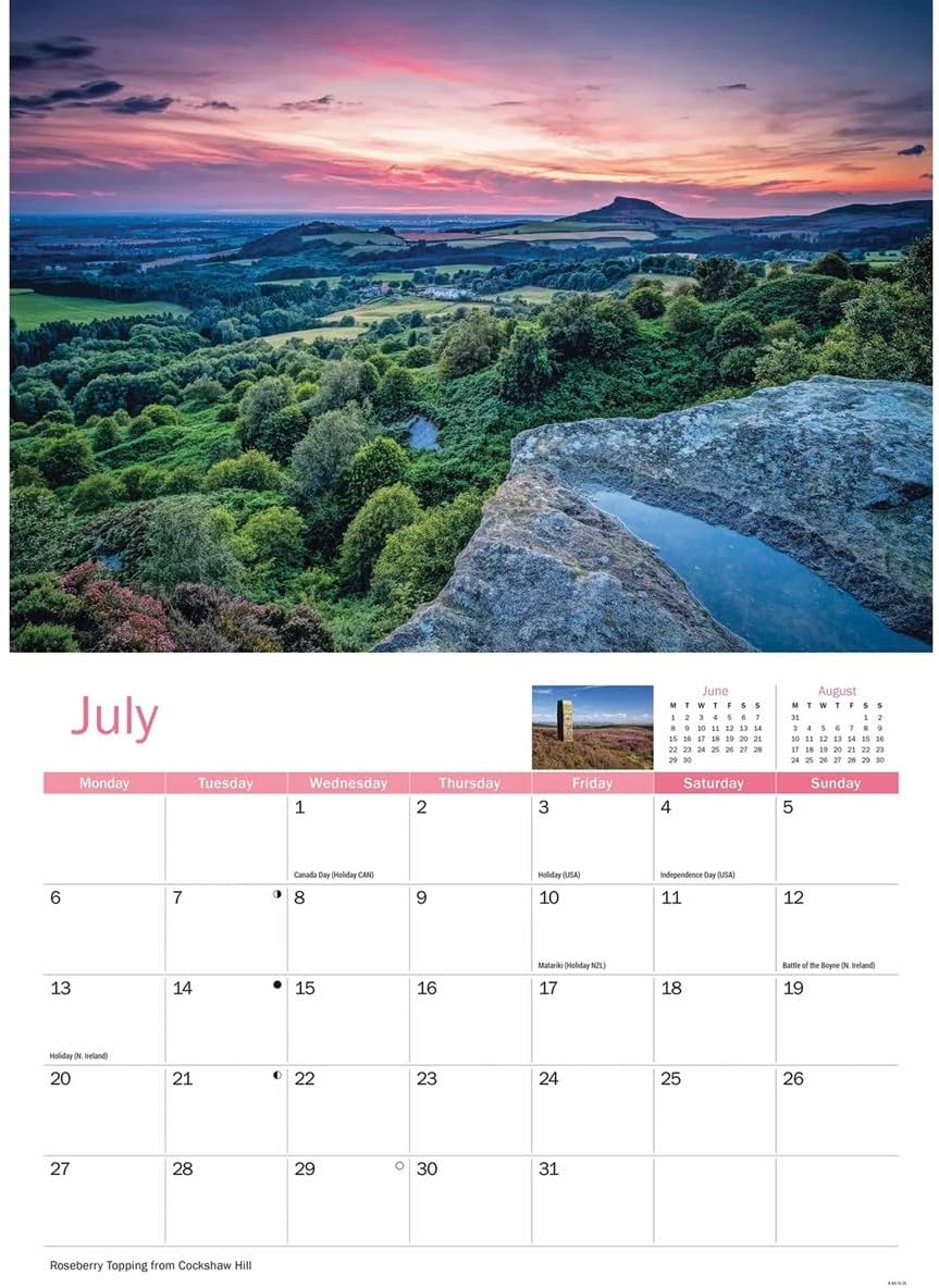 North York Moors 2026 A4 Wall Calendar