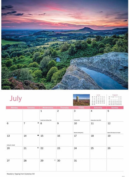 North York Moors 2026 A4 Wall Calendar