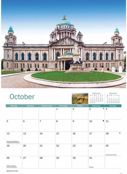 Northern Ireland 2026 A4 Wall Calendar