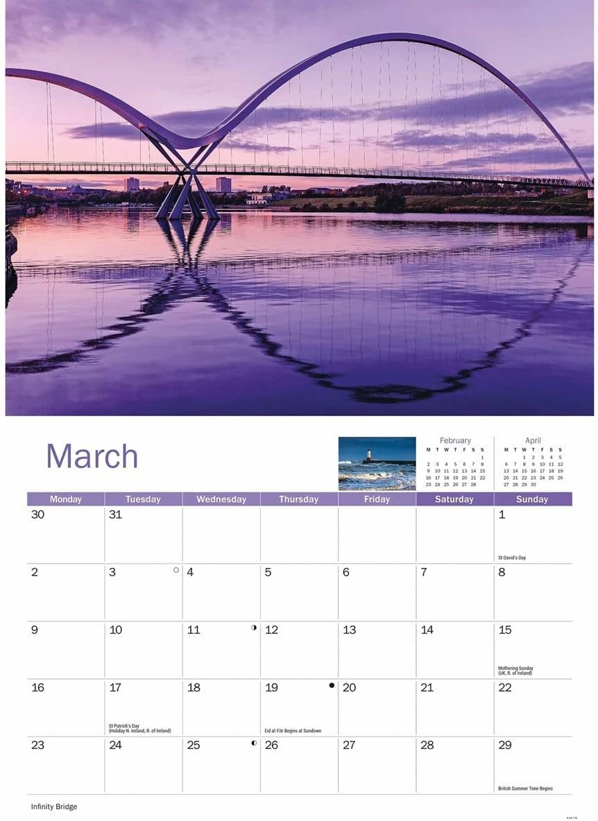 Northumberland & Durham 2026 A4 Wall Calendar