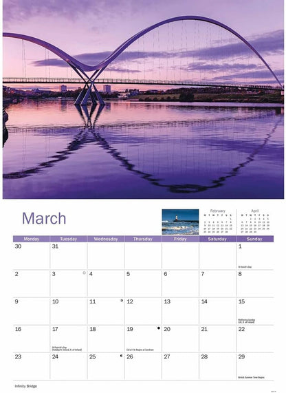 Northumberland & Durham 2026 A4 Wall Calendar