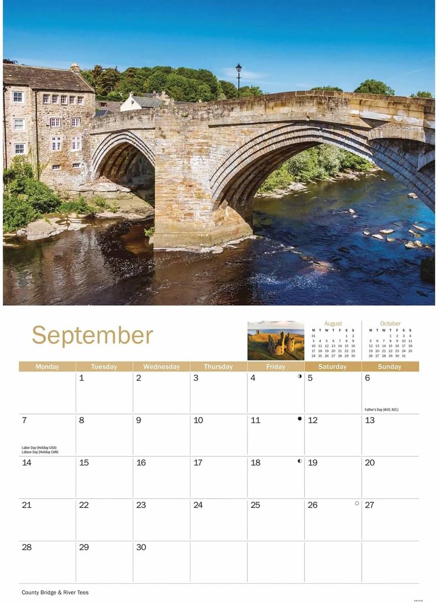 Northumberland & Durham 2026 A4 Wall Calendar