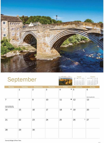 Northumberland & Durham 2026 A4 Wall Calendar