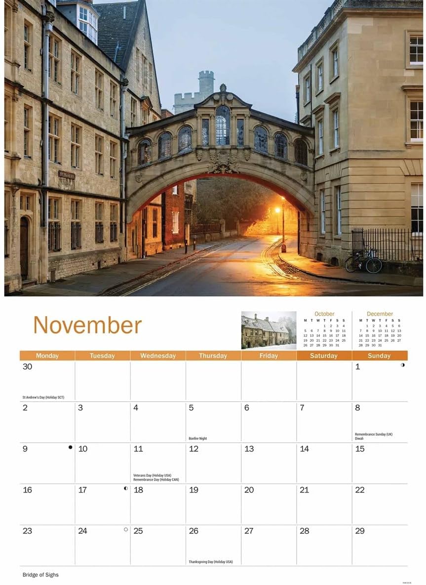 Oxford 2026 A4 Wall Calendar