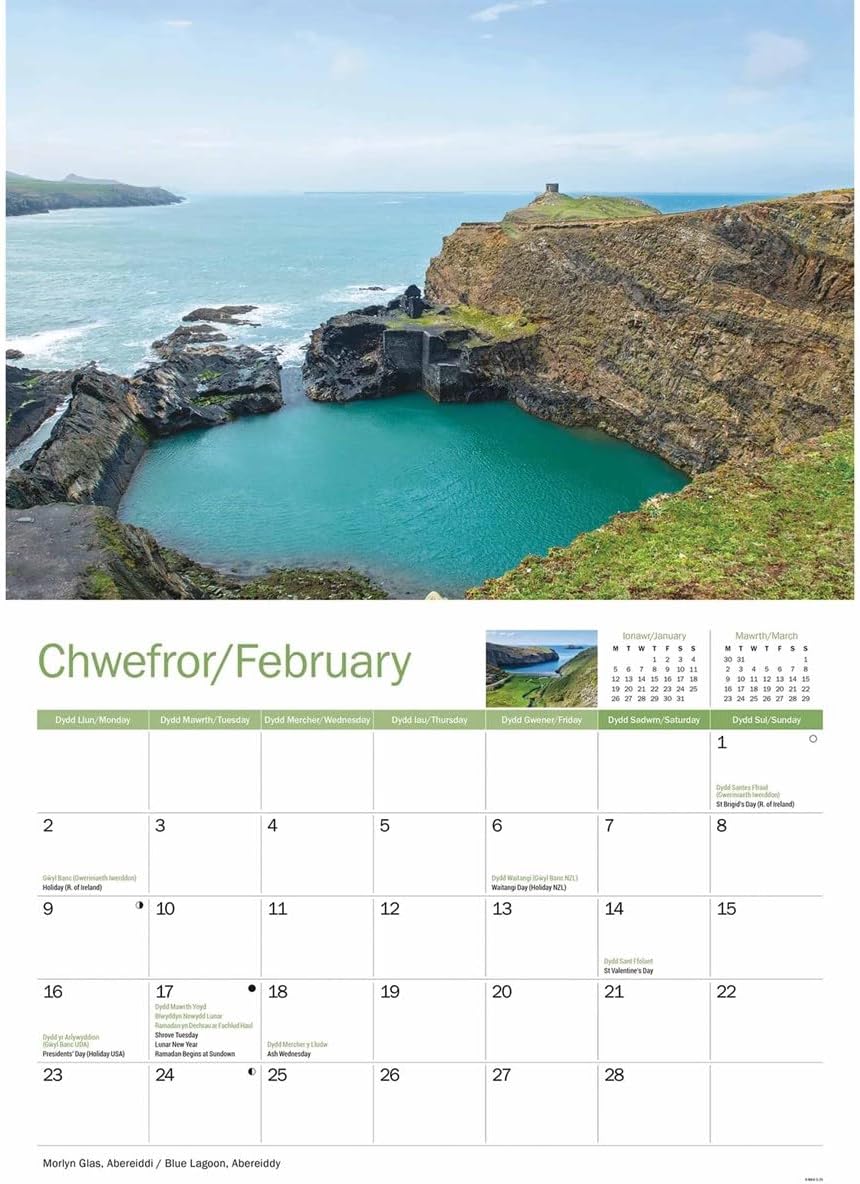 Pembrokeshire 2026 A4 Wall Calendar