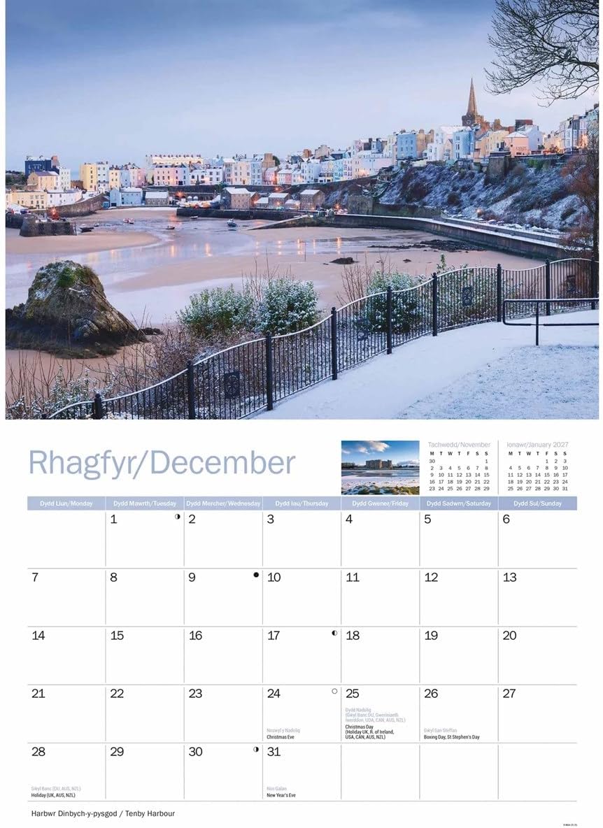 Pembrokeshire 2026 A4 Wall Calendar