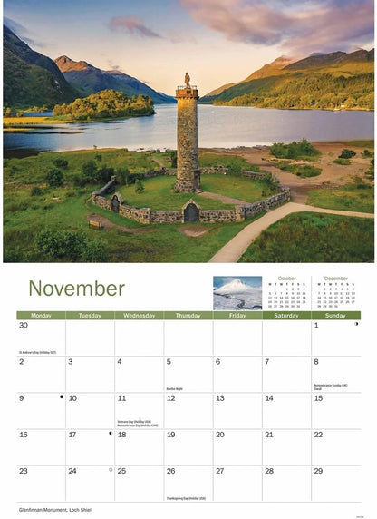 Scotland 2026 A4 Wall Calendar