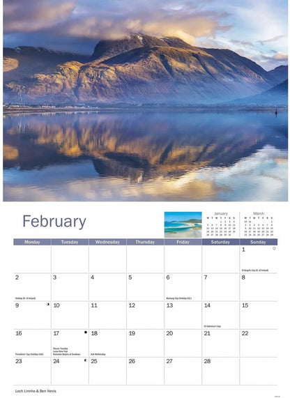 Carousel Worldwide, Scottish Highlands & Islands 2026 A4 Wall Calendar