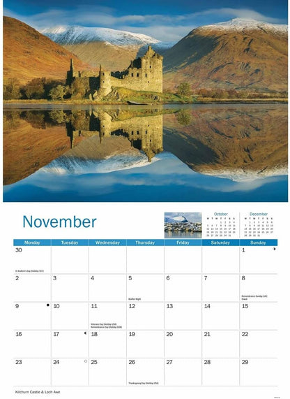 Carousel Worldwide, Scottish Highlands & Islands 2026 A4 Wall Calendar