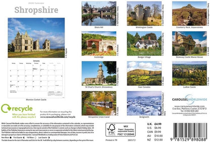 Shropshire 2026 A5 Wall Calendar