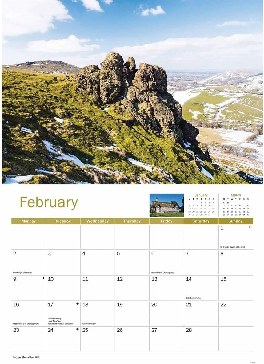 Shropshire Hills 2026 A4 Wall Calendar