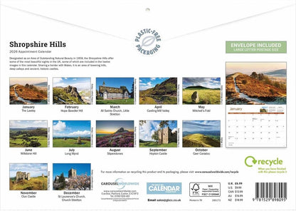 Shropshire Hills 2026 A4 Wall Calendar