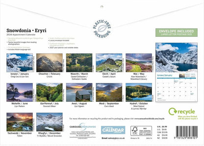 Snowdonia 2026 A4 Wall Calendar