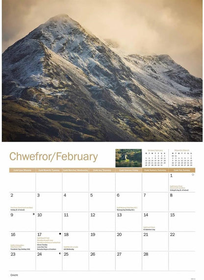 Snowdonia 2026 A4 Wall Calendar