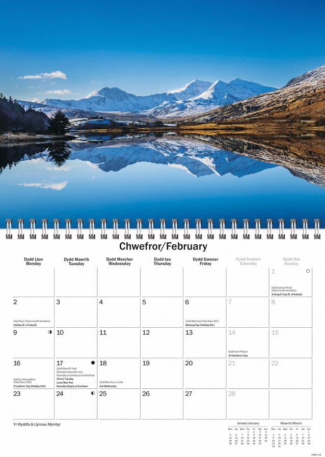 Snowdonia 2026 A5 Wall Calendar
