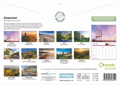 Carousel Worldwide, Somerset 2026 A4 Wall Calendar