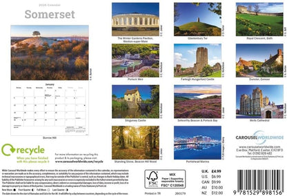 Carousel Worldwide, Somerset 2026 A5 Wall Calendar