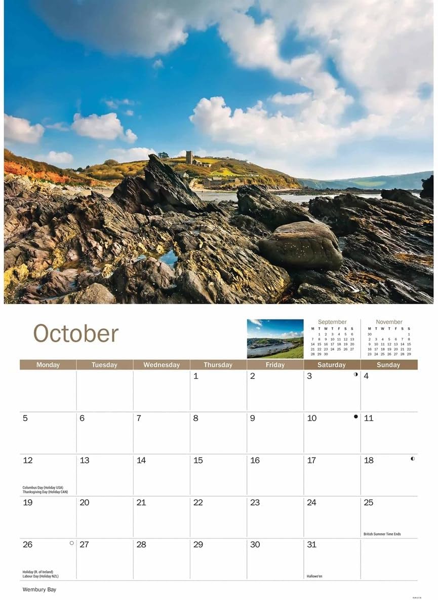 South Devon Coast 2026 A4 Wall Calendar