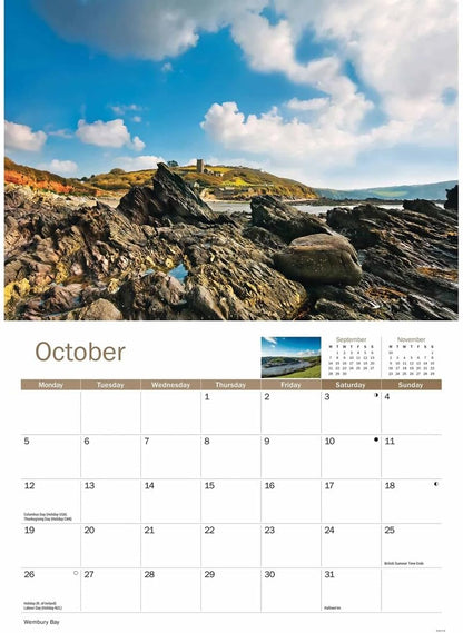 South Devon Coast 2026 A4 Wall Calendar