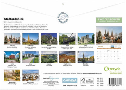 Carousel Worldwide, Staffordshire 2026 A4 Wall Calendar
