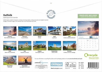 Suffolk 2026 A4 Wall Calendar