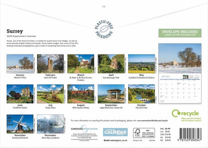 Surrey 2026 A4 Wall Calendar