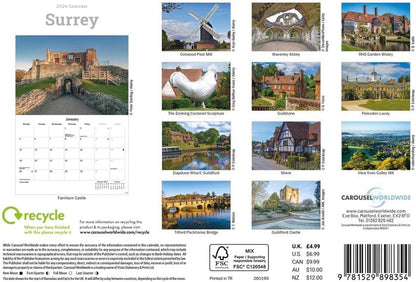 Surrey 2026 A5 Wall Calendar