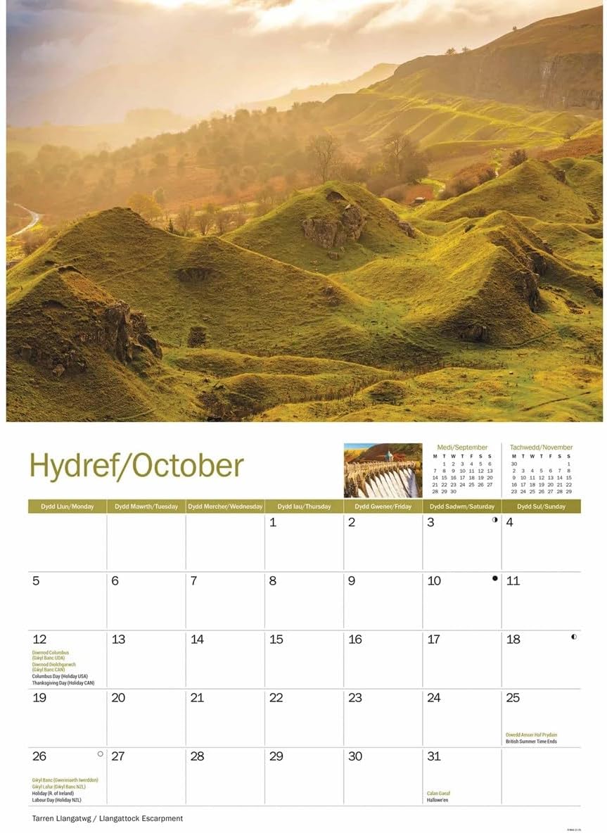 Wales 2026 A4 Wall Calendar