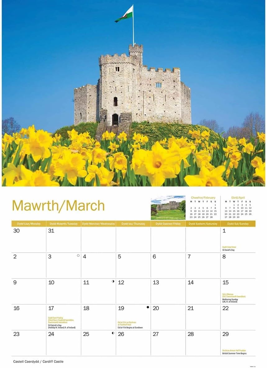 Wales 2026 A4 Wall Calendar