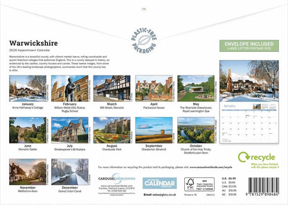 Carousel Worldwide, Warwickshire 2026 A4 Wall Calendar