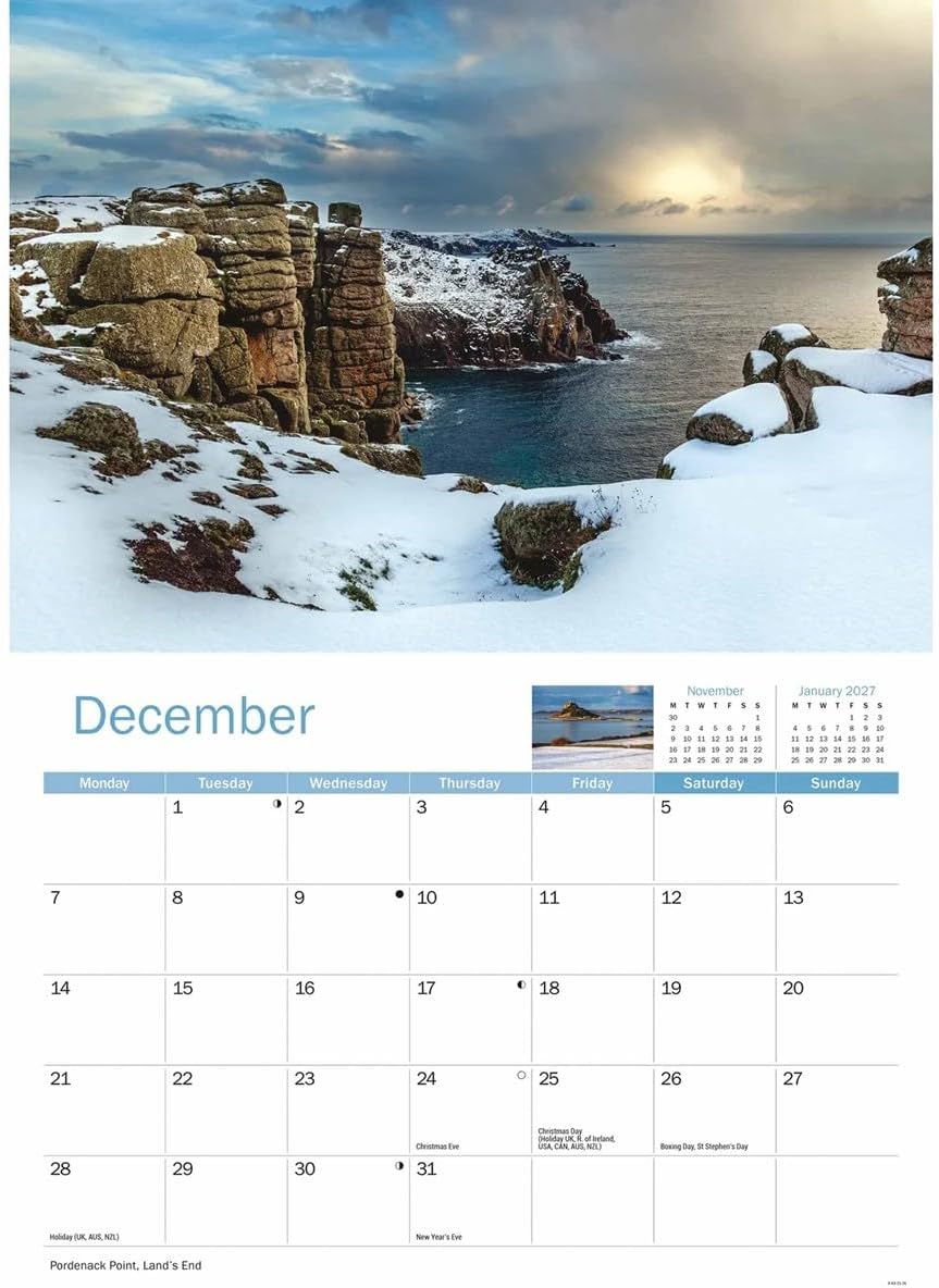Carousel Worldwide, West Cornwall 2026 A4 Wall Calendar