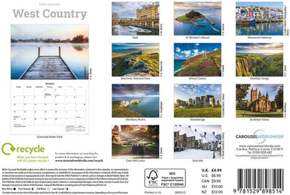 West Country 2026 A5 Wall Calendar