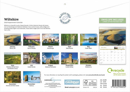 Wiltshire 2026 A4 Wall Calendar