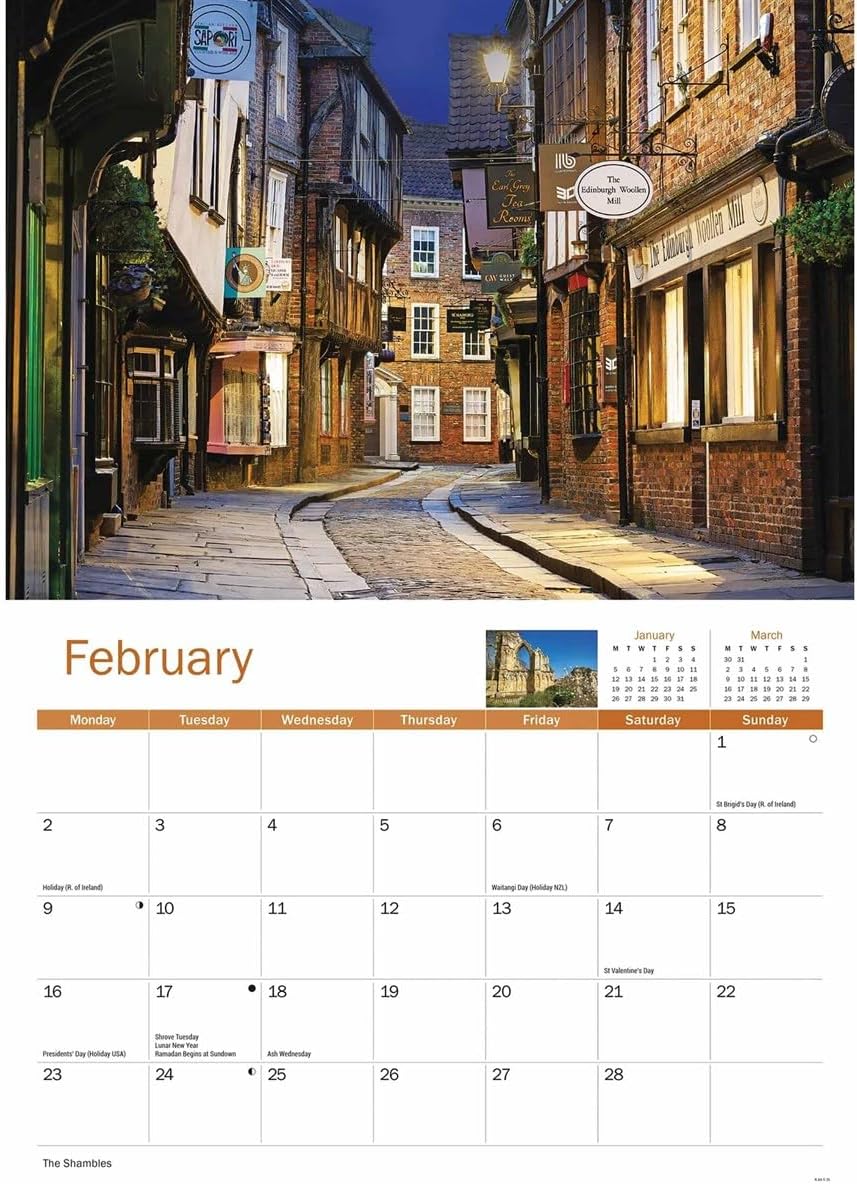 York 2026 A4 Wall Calendar