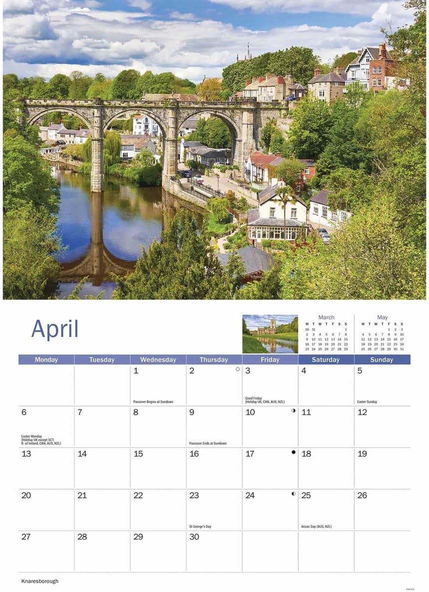 Yorkshire 2026 A4 Wall Calendar