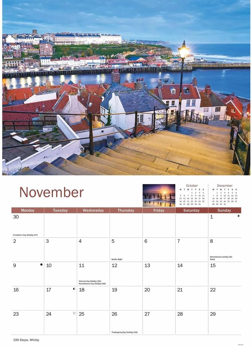 Yorkshire Coast 2026 A4 Wall Calendar