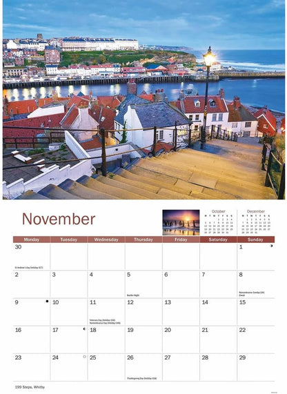 Yorkshire Coast 2026 A4 Wall Calendar