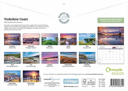 Yorkshire Coast 2026 A4 Wall Calendar