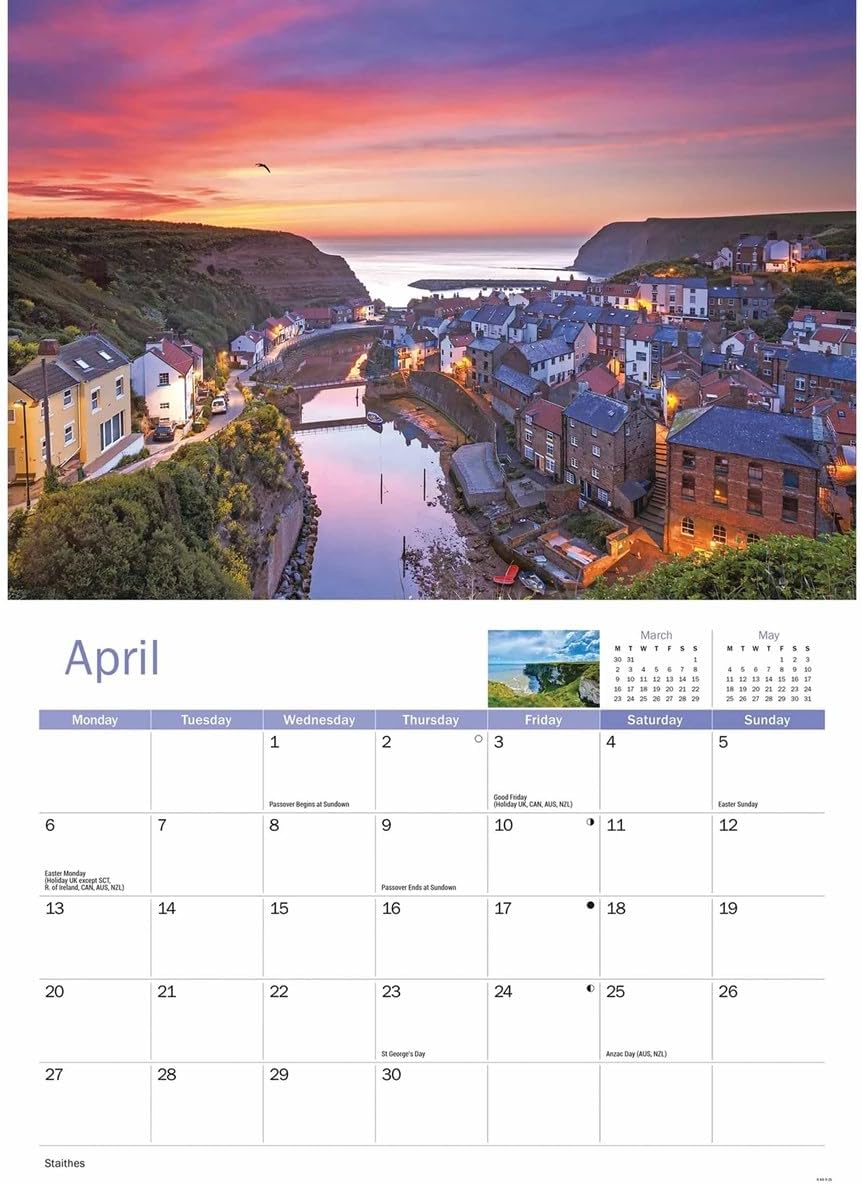 Yorkshire Coast 2026 A4 Wall Calendar