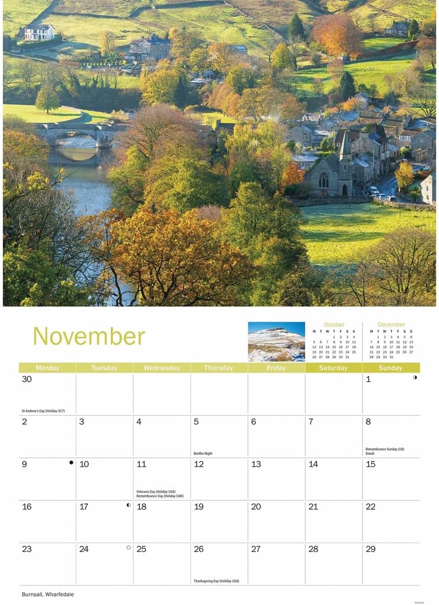 Yorkshire Dales 2026 A4 Wall Calendar