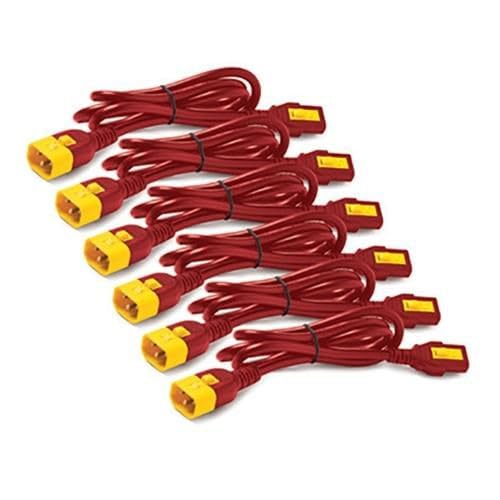APC Power Cord Kit 6 ea Locking C13 to C14 1.2 m Red