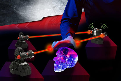 SpyX - Lazer Trap Alarm For Kids - Protect Yourself With Invisible LED Trip Wire Beams For Fun Spy Missions - Includes 2 Super Bright Beams and Receiver Alarm, 6+ Years