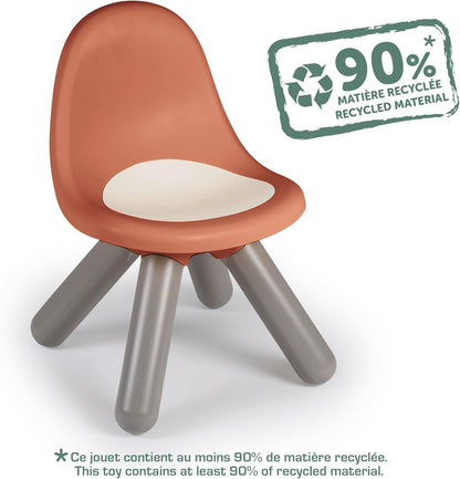 Smoby - Sedia color terra cotta Life Kid, plastica riciclata, rispetto ambiente, per bambini dai 18 mesi, portata max 50 Kg, 7600880122