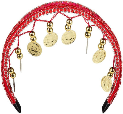 Boland -Kostüm-Zubehör-Set, Bauchtänzerin, Münzgürtel, Stirnband und Armbänder, Araber-Kostüm, Damen