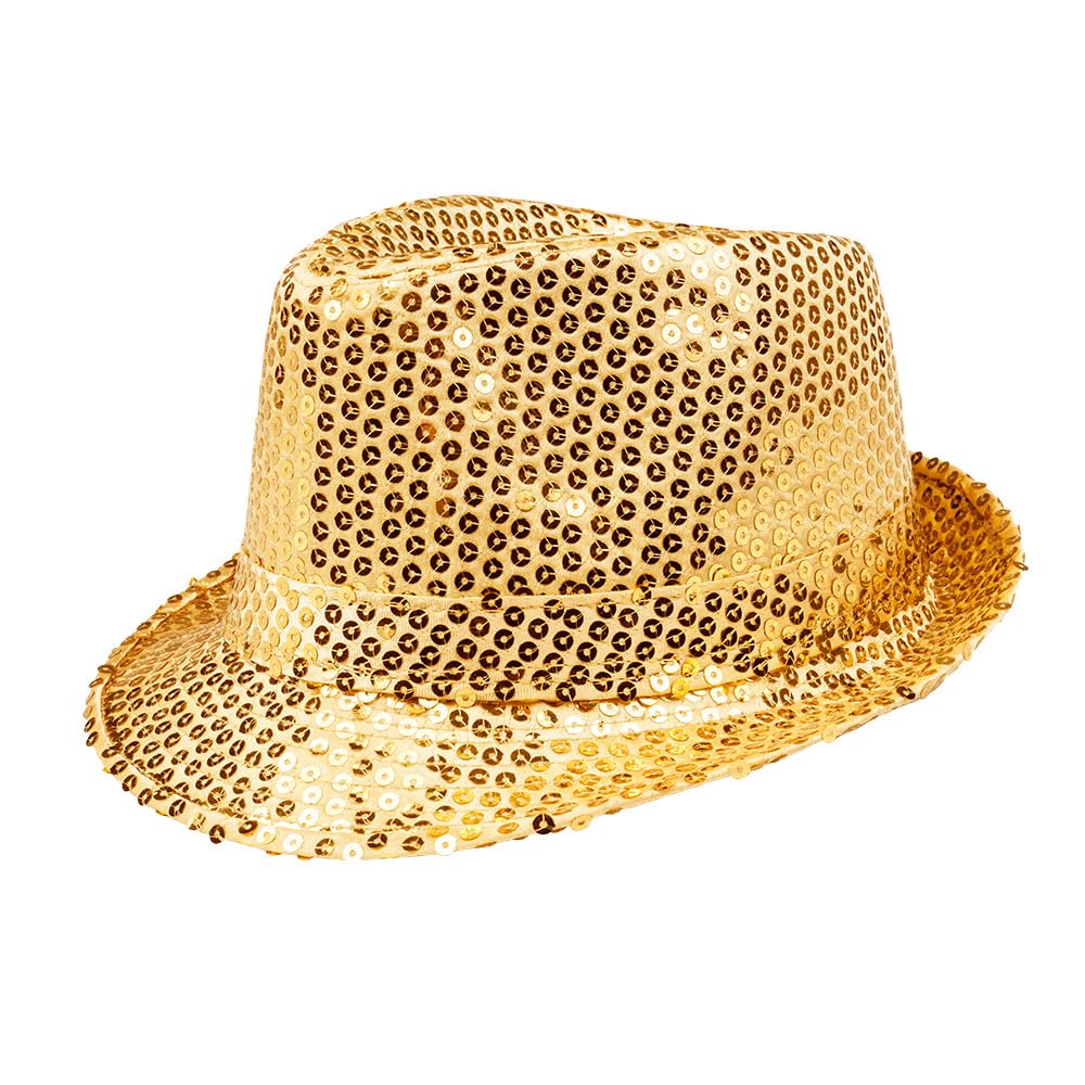 Boland - Pailletten Hut, Unisex, Disco Outfit, Accessoire, Karneval, Kostüm, Themenparty, Mottoparty